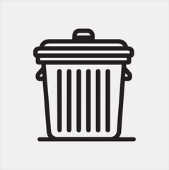 dumpster Icon of the bin for trash silhouette vector on white background