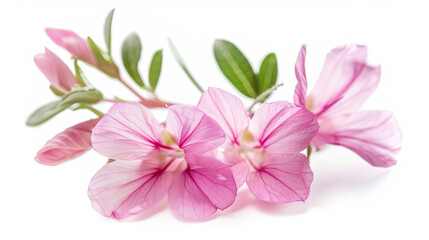 Obraz premium Fabaceae flower blooming in spring, isolated against a white background.
