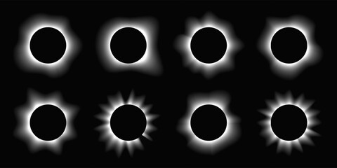 Set of circle illuminate light frames
