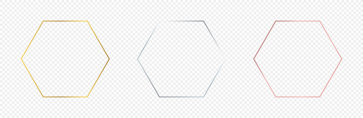 Set of three hexagon frames