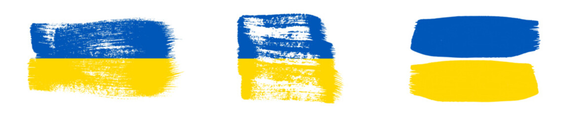 Set of Ukrainian national flags