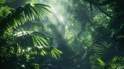 Fototapeta premium Sunbeams in Jungle