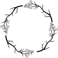 Simple floral frame decoration ornament