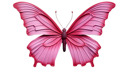 Beautiful pink butterfly transparent background.