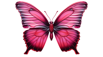Beautiful pink butterfly transparent background.
