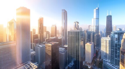 Chicago Skyline at Sunrise