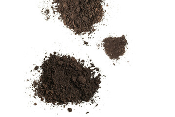 Black land for plant isolated on white background.