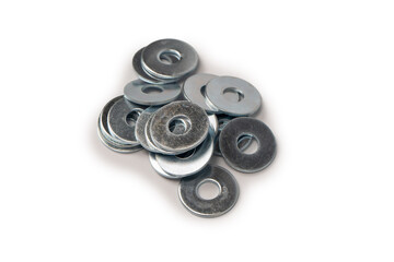 Metal washer isolated on a white background.