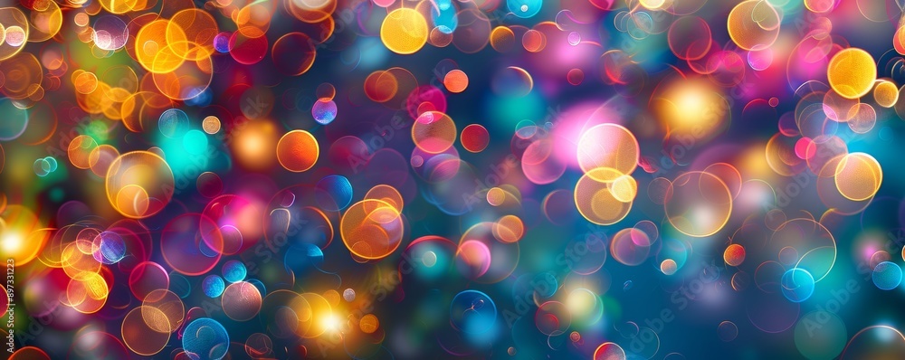 Poster colorful bokeh abstract light background