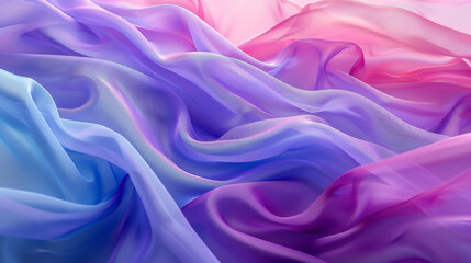 Obraz premium Colorful gradient fabric waves, close-up. Abstract