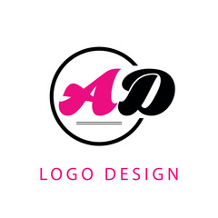 Letter Logo Design with Black and White Color and Swoosh