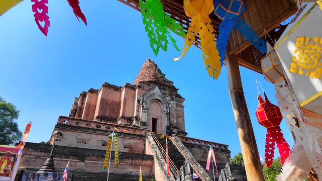 Wat Chedi Luang is a Buddhist temple in the historic center of Chiang Mai, Thailand.