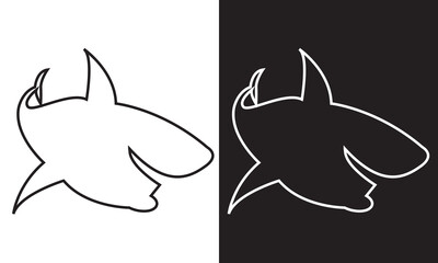 Black And White Shark Icons. Vector illustration. EPS 10