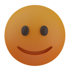 Fototapeta premium 3d render Slightly Smiling Face illustration