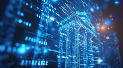 Fototapeta premium Virtual banking: digital bank, providing innovative, financial services through digital platforms, enhancing accessibility, security and personalized experiences for customers in the digital age