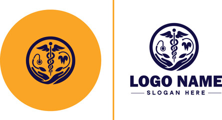 Medical clinic icon Health center Clinic Medical office flat logo sign symbol editable vector