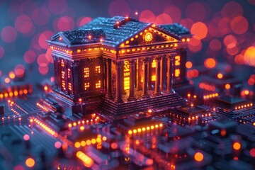 Obraz premium Virtual banking: digital bank, providing innovative, financial services through digital platforms, enhancing accessibility, security and personalized experiences for customers in the digital age