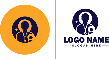 Medical clinic icon Health center Clinic Medical office flat logo sign symbol editable vector