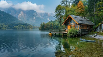 Picturesque Lakeside Cabin in the Mountains
