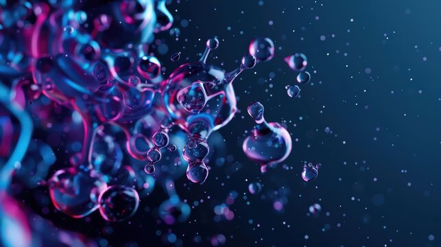 A chemical reaction explosion with vibrant bursts of reactants and products, showcasing dynamic chemical changes, banner, with copy space