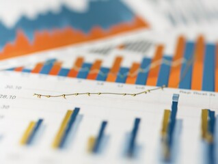 A bar graph on a clean white background, depicting an abrupt spike in stock prices, reflecting strong market performance.