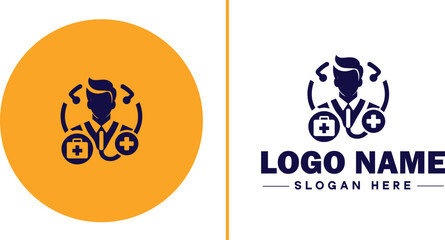 Medical clinic icon Health center Clinic Medical office flat logo sign symbol editable vector