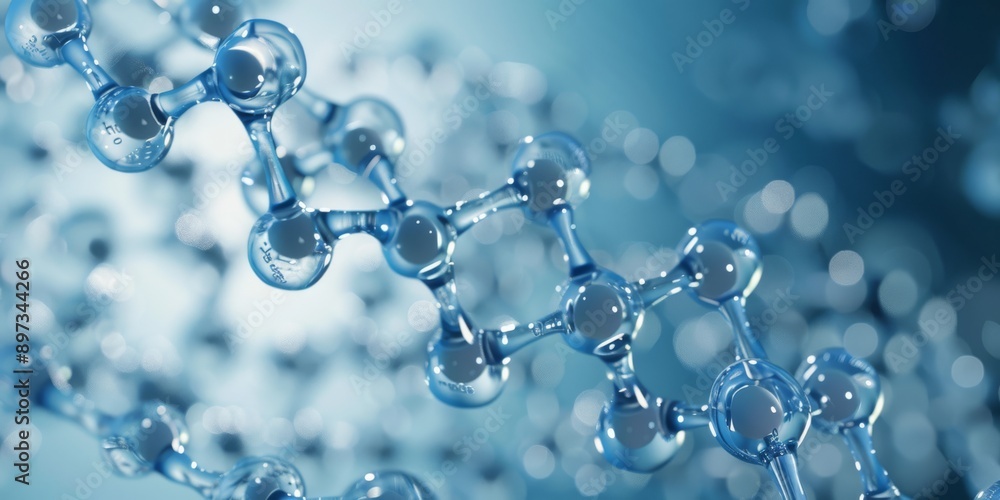 Poster an abstract depiction of molecular structures is common in biochemistry and nanotechnology fields of
