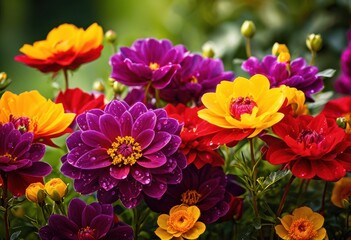 Obraz premium vibrant display seasonal flowers colorful arrangement showcasing beauty diversity, blossoms, bouquet, botanical, composition, decorative, flora, floral