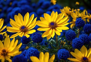 stunning display vibrant flowers bold contrasting background showcasing colorful palette, blooms, petals, botanical, flora, garden, bright, vivid, beauty,