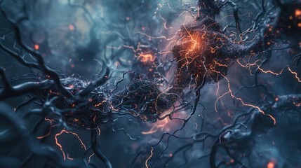 Close-up of tangled wires