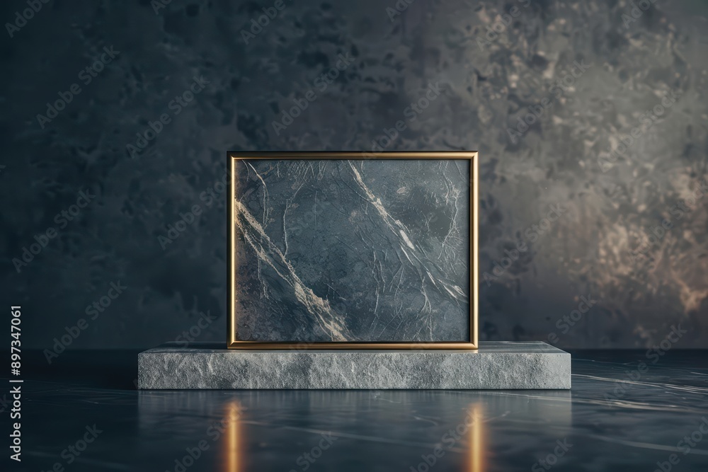 Poster empty advertise blank advertise frame sits against a relaxing style background
