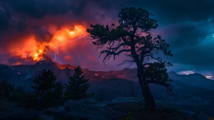 Pine Tree with Comet Tail