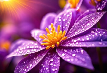 Obraz premium close shot showcasing intricate beauty nature detailed textures rich colors, aesthetic, bloom, captivating, dewdrops, flora, freshness, greenery, growth