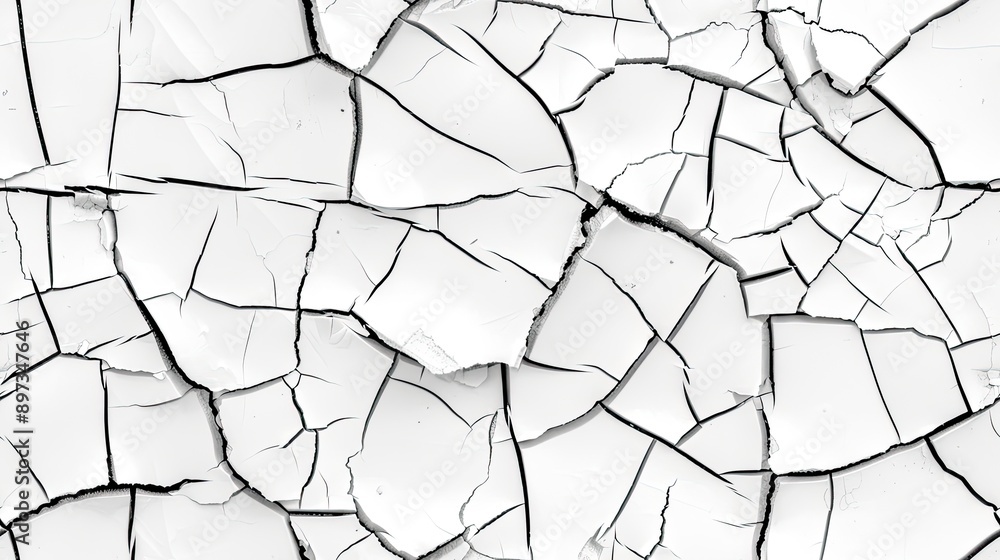 Poster white paint with cracks and texture seamless pattern