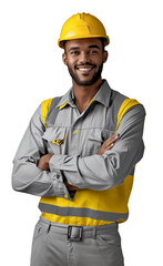 AI Image of Male Engineer, Safety Technician, and Builder with Transparent Background
