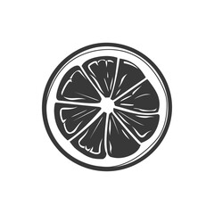 Black and White Illustration of a Sliced Orange