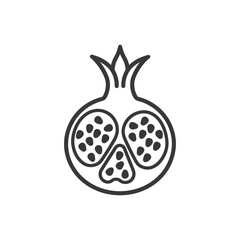 Line Drawing of a Pomegranate Cut in Half