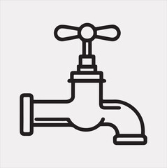 faucet line Art illustration silhouette vector on a white background