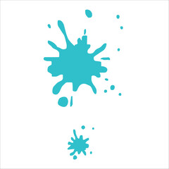 Paint cyan pigment spray splash stain illustration spots