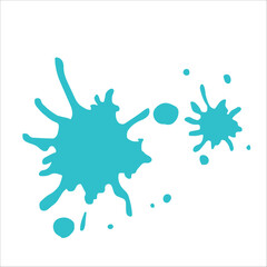 Paint cyan pigment spray splash stain illustration spots