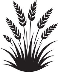 Black Color Grass Silhouette Vector Illustration