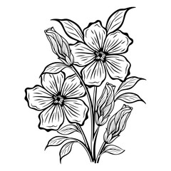 flower silhouette vector design. suitable for coloring book or other creative