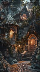 Fototapeta premium Dragon's Lair: Mystical Abode, 4K hyperrealistic photo
