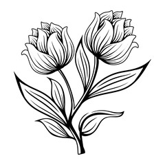 flower silhouette vector design. suitable for coloring book or other creative