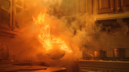 Kitchen Fire: A Dangerous Culinary Mishap