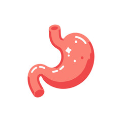 Gastroenteralgia stomach human organ flat design