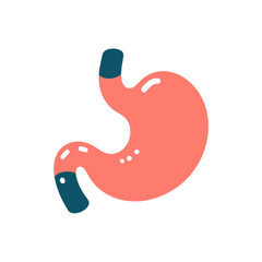 Gastroenteralgia stomach human organ flat design