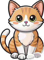 Fototapeta premium cat sticker colorful vector style