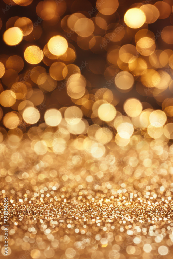 Poster beautiful golden bokeh background with glittering lights creating a festive and elegant atmosphere, 