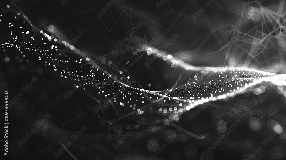 Aufkleber abstract digital background of points and lines